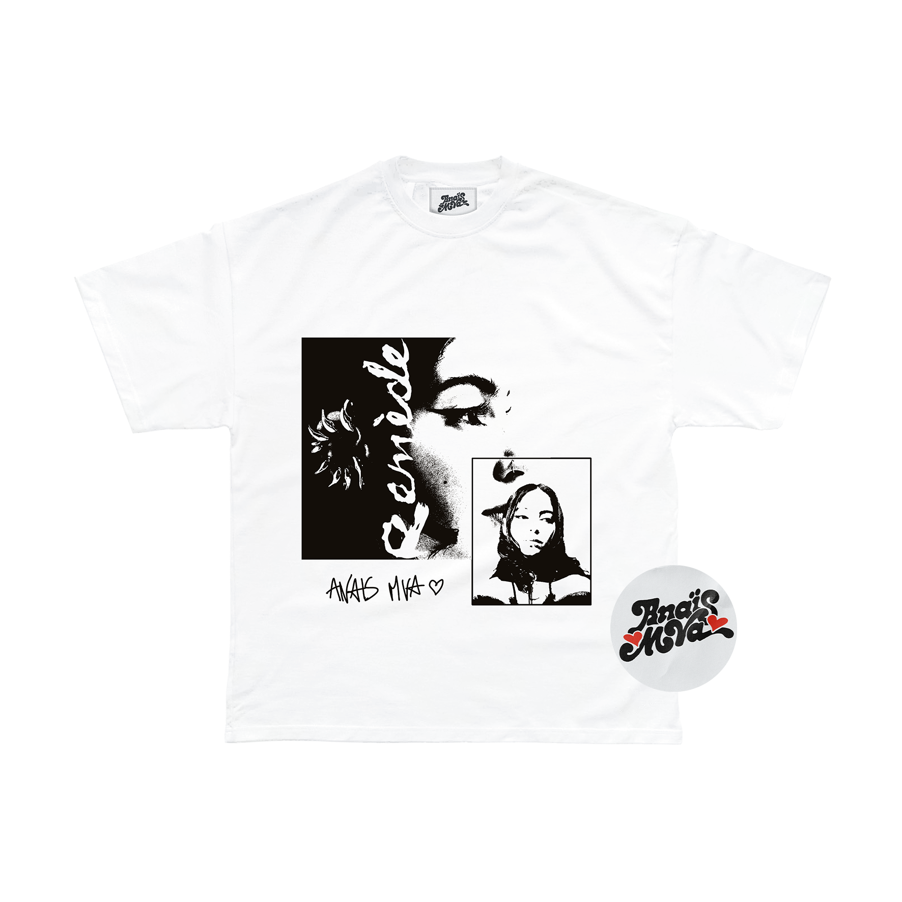 T-shirt « ANAIS » blanc + sticker