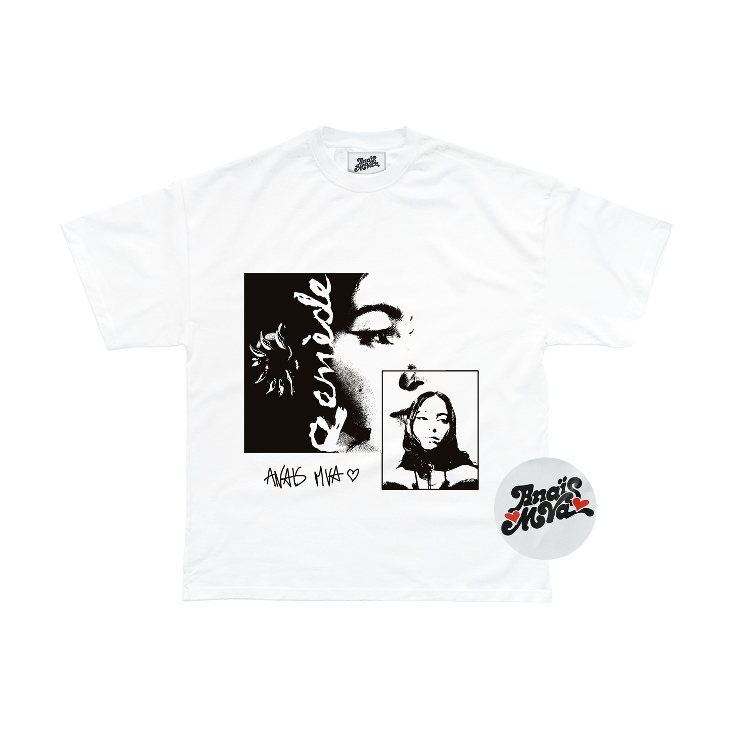 T-shirt « ANAIS » blanc + sticker